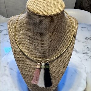 India Hicks Necklace Choker with 3 Tassels